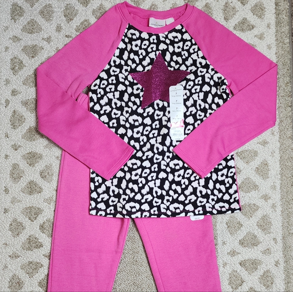 Jumping Beans Two-Piece Fleece Outfit New Girls 7